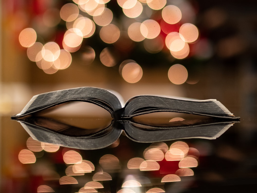 bokeh photography of open book