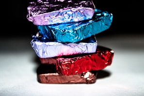 An assortment of colorful foils arranged aesthetically.