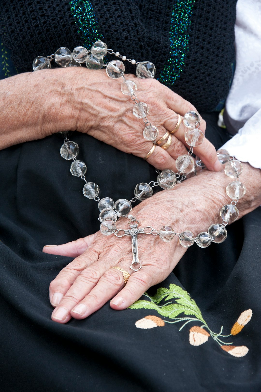 clear beaded rosary