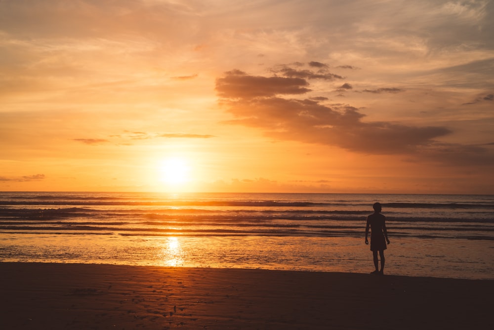 person standing by the sea