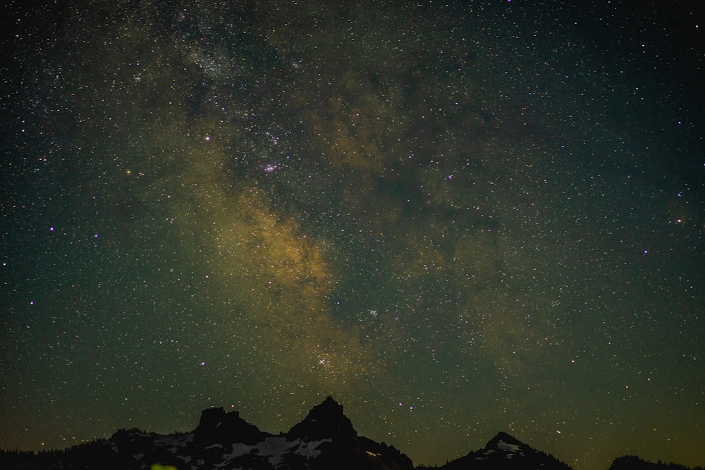 black mountain during nighttime