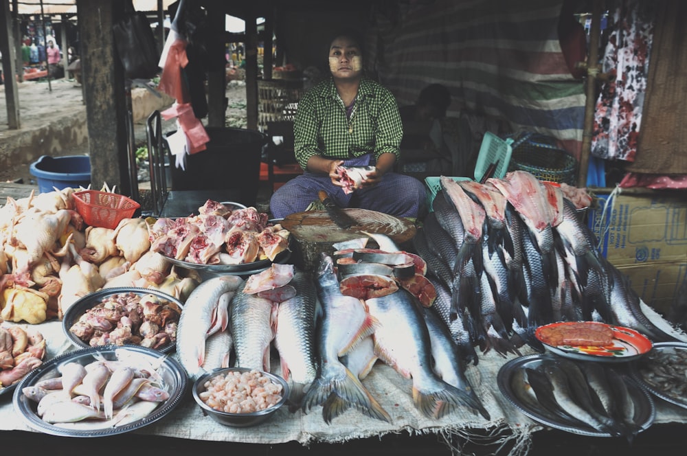 man sells fish