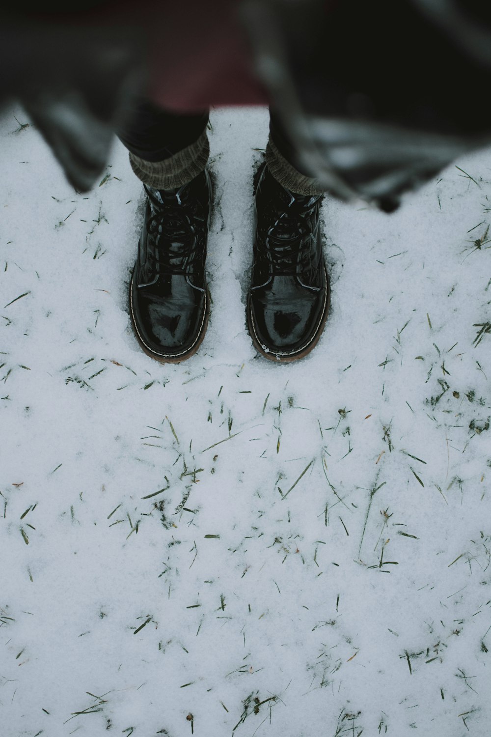 person standing on snow land