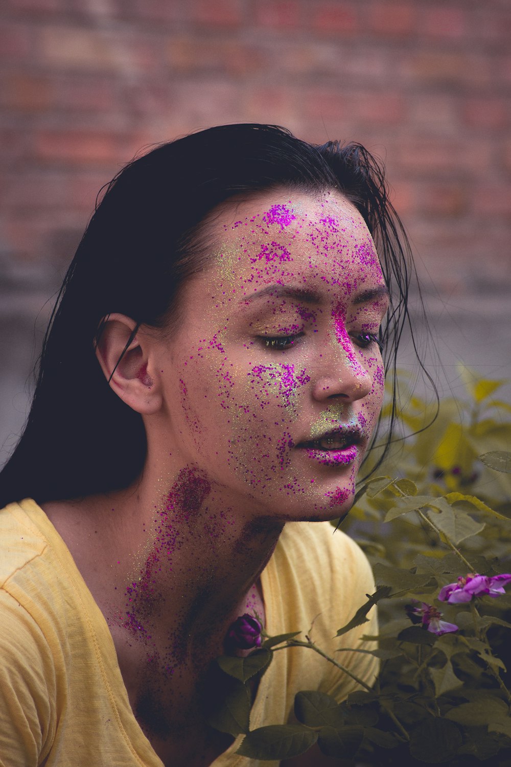 woman wearing yellow shirt