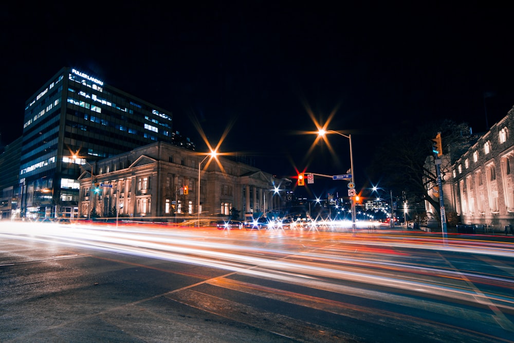 asphalt road night view