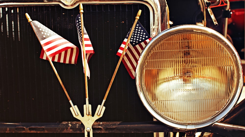 three U.S.A. flags