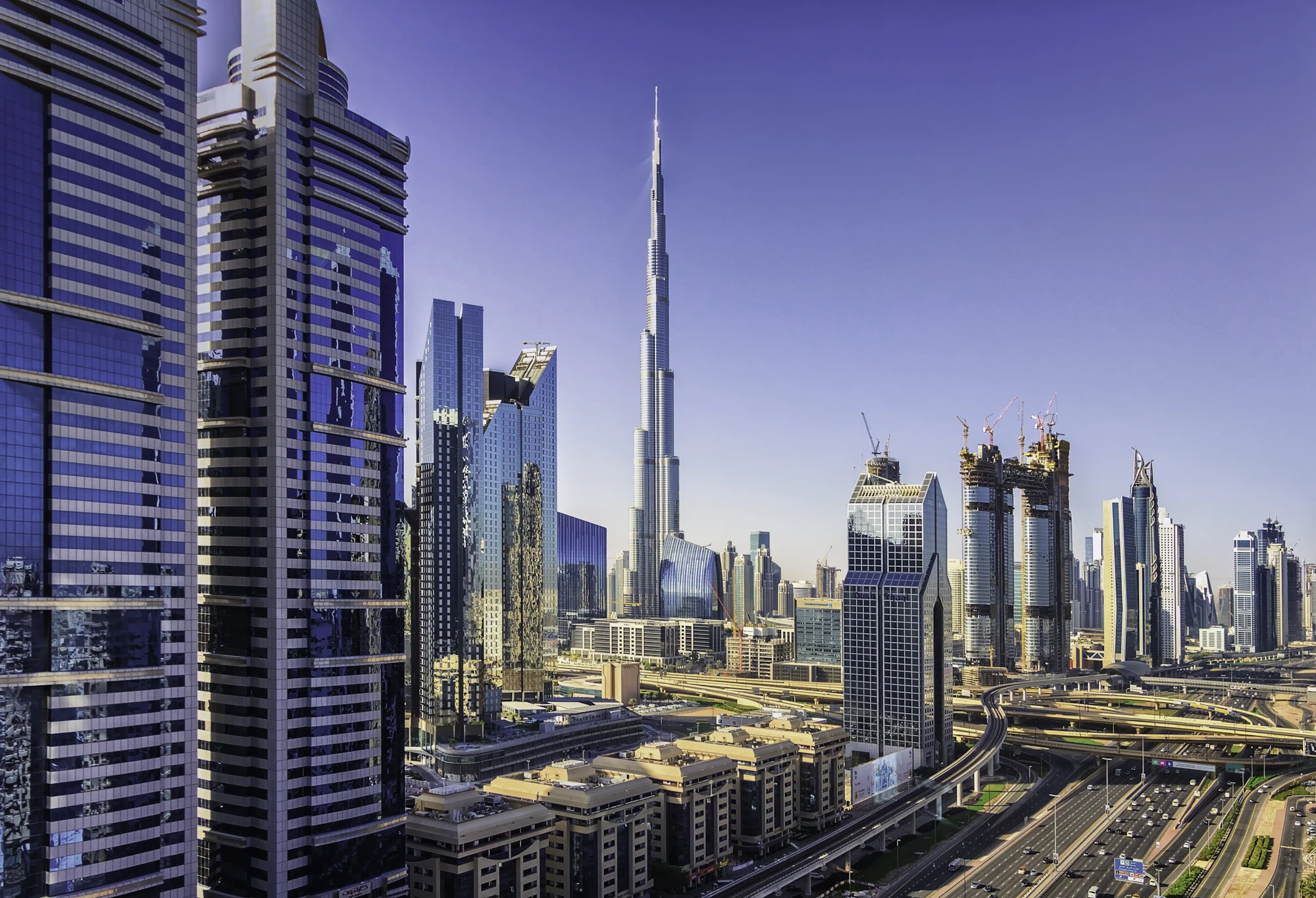 Burj Khalifa above the Downtown Dubai skyline