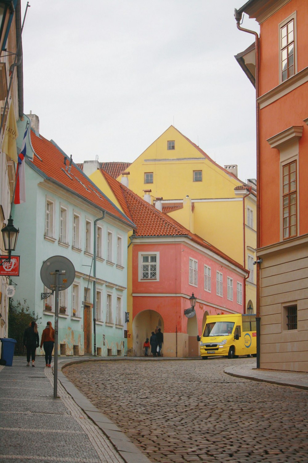 red and yellow painted house