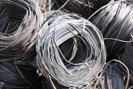 Binding wire coils arranged for easy access.