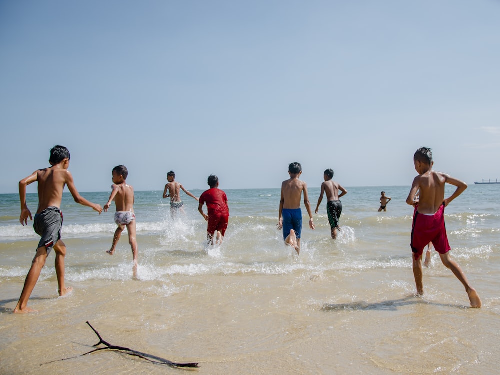 children on sea