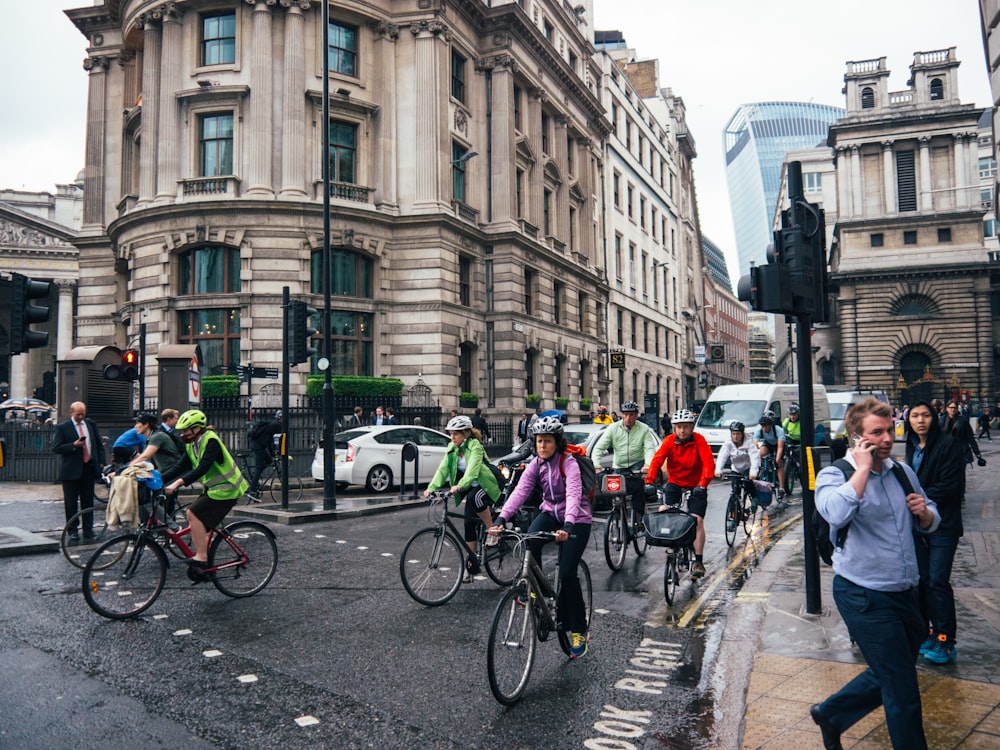 people riding on bicycle