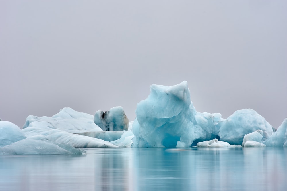 ice figure near body of water