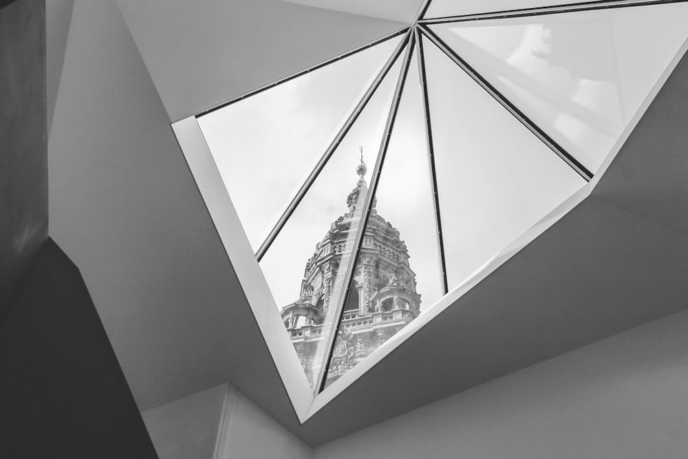 painted ceiling with closed glass window