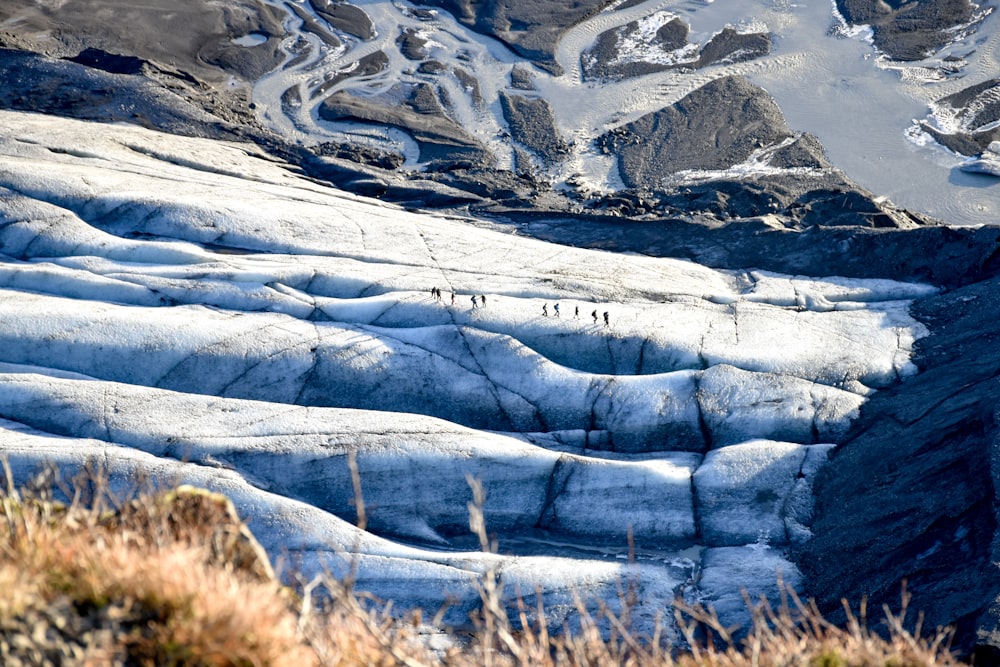 gray rock formation near river