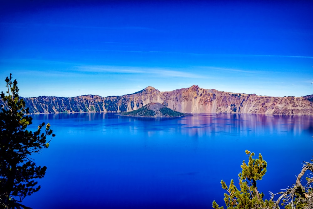 mountains and body of water