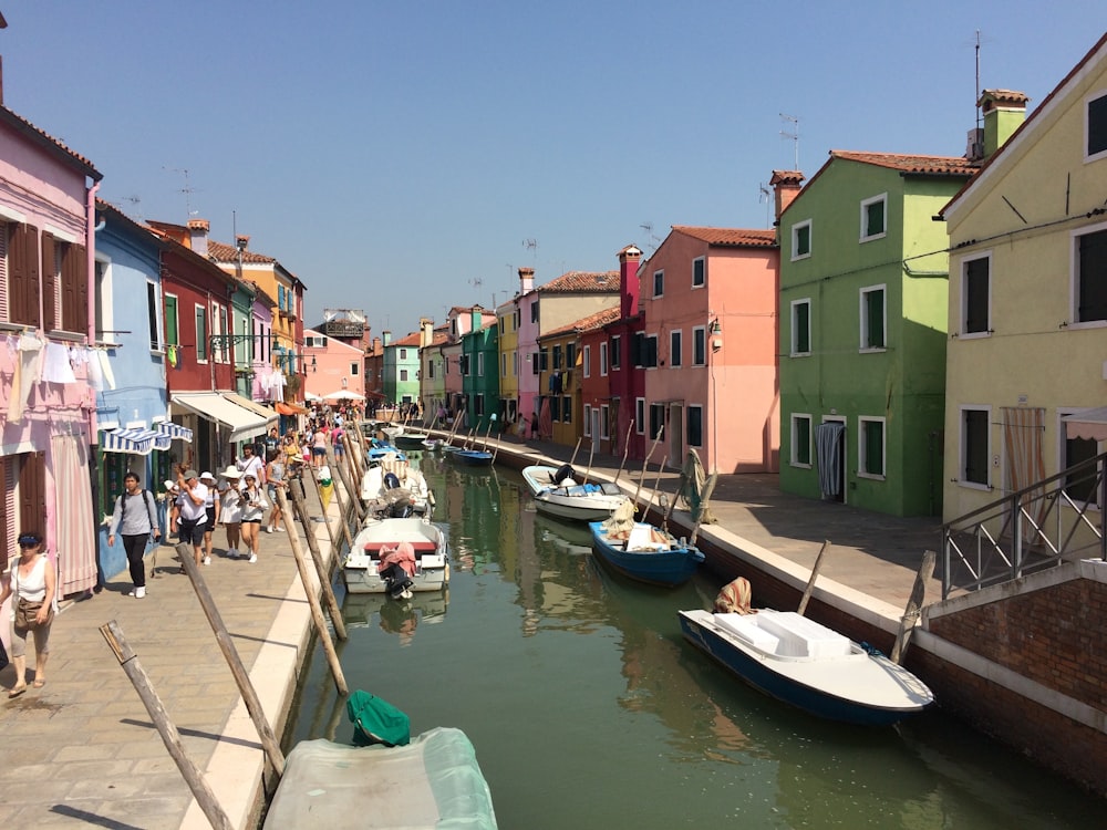 parked boats on alley