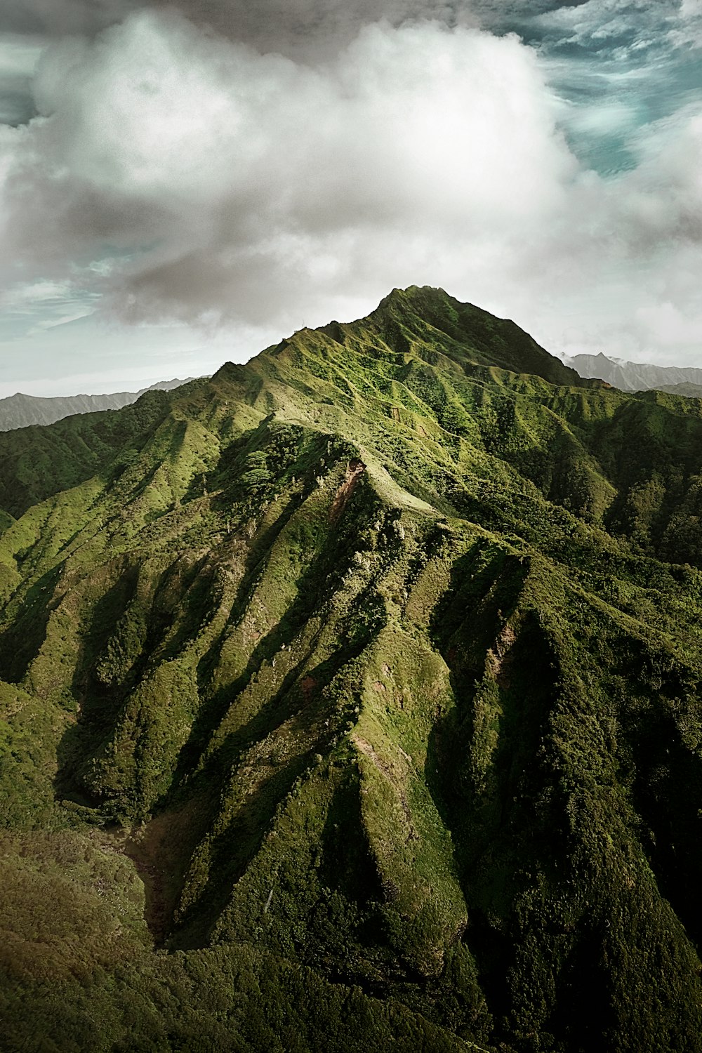 aerial photography of mountain