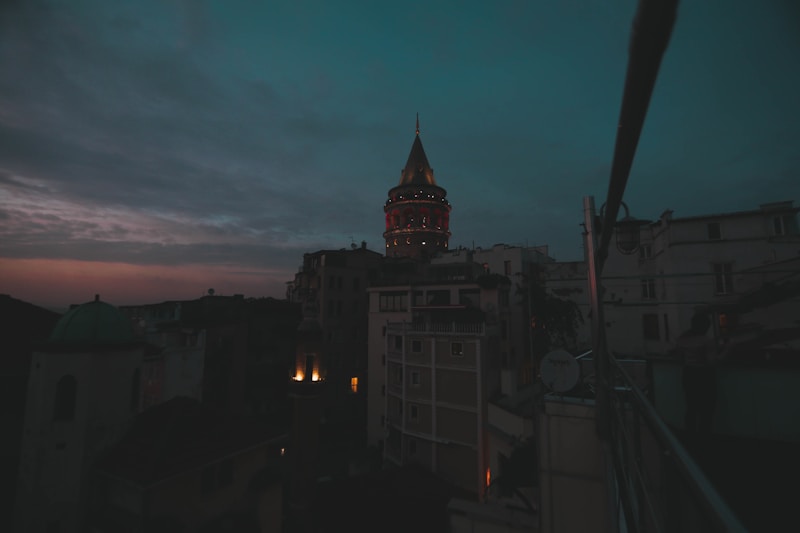 building tower during nighttime