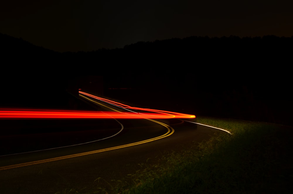 time lapse photo of highway