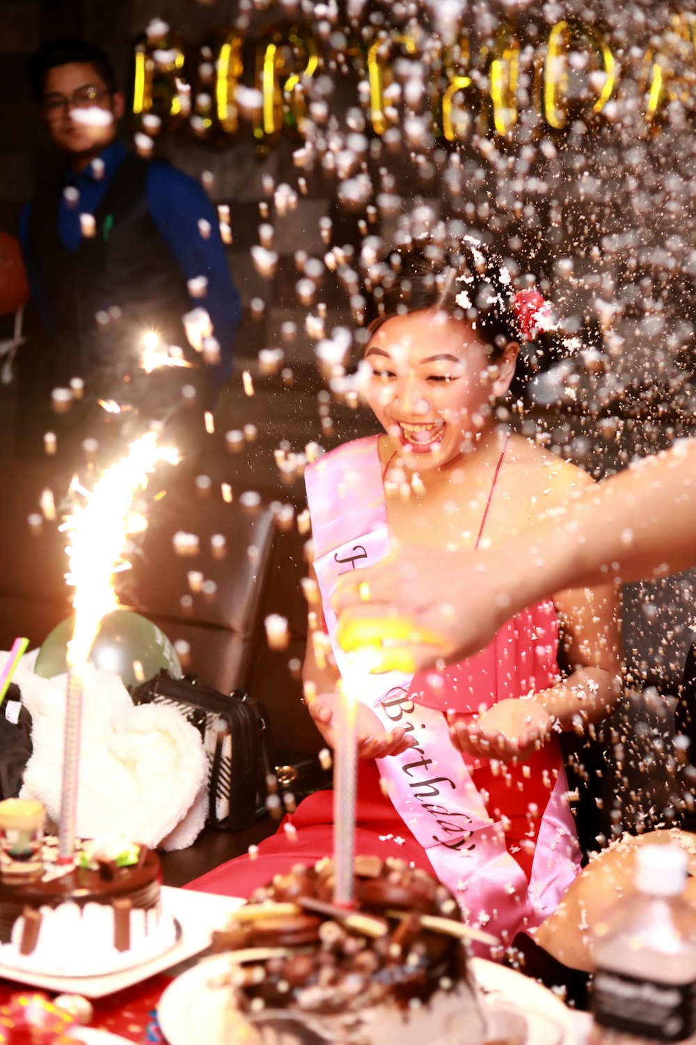 woman celebrating her birthday