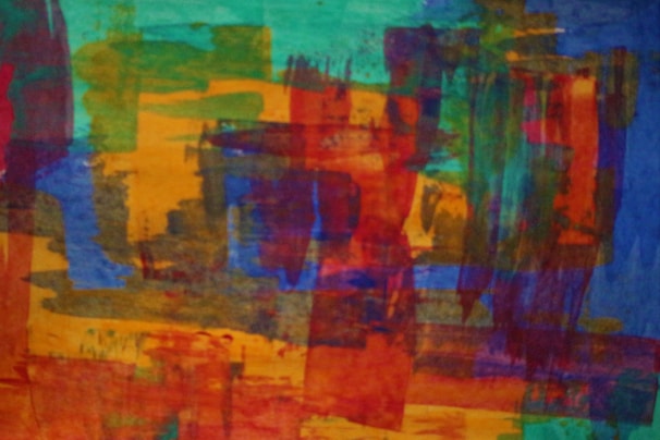 A modern painting project showcasing vibrant colors.