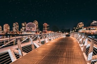 turned-on lights in city at night
