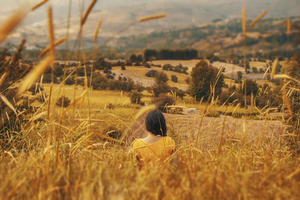 woman on grass field