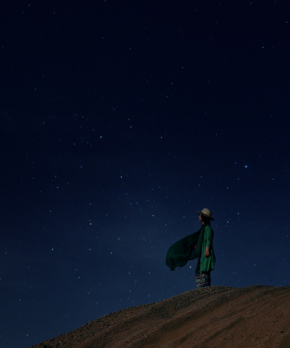 woman standing on desert