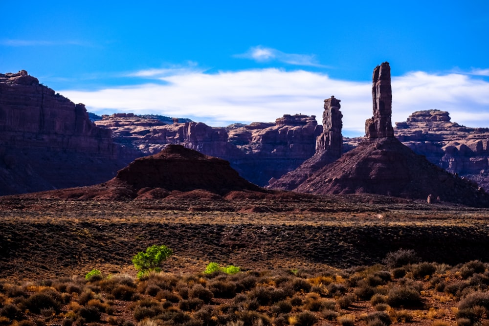 brown rock formations in desert