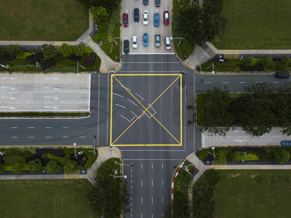 aerial photography of street