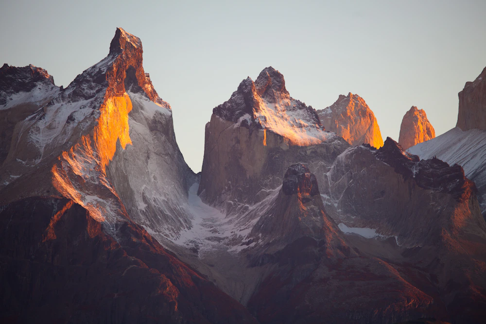 The towers of Torres del Paine at first light