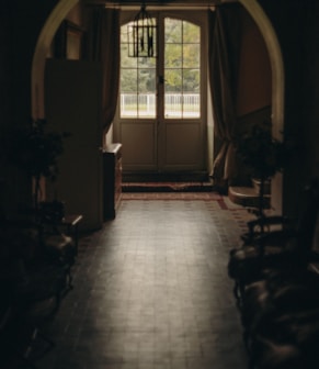 closed French doors inside room