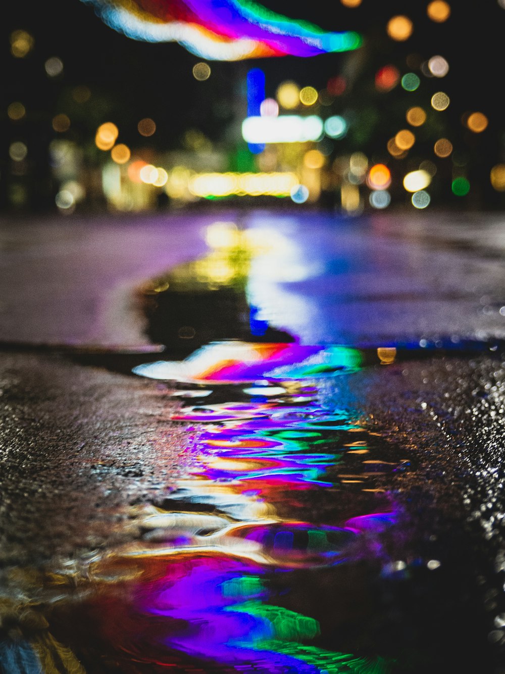 bokeh photography of street