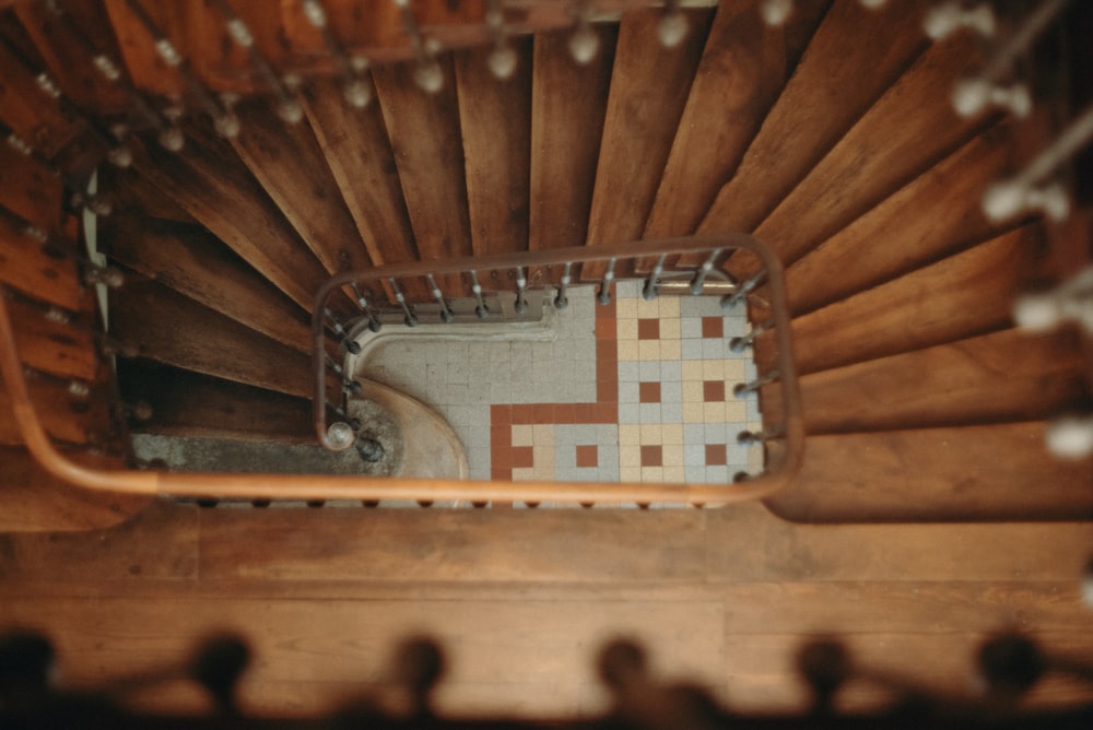 aerial view photography of stairs
