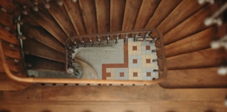 aerial view photography of stairs