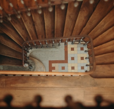 aerial view photography of stairs