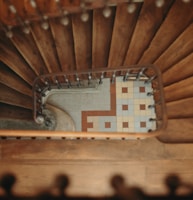 aerial view photography of stairs