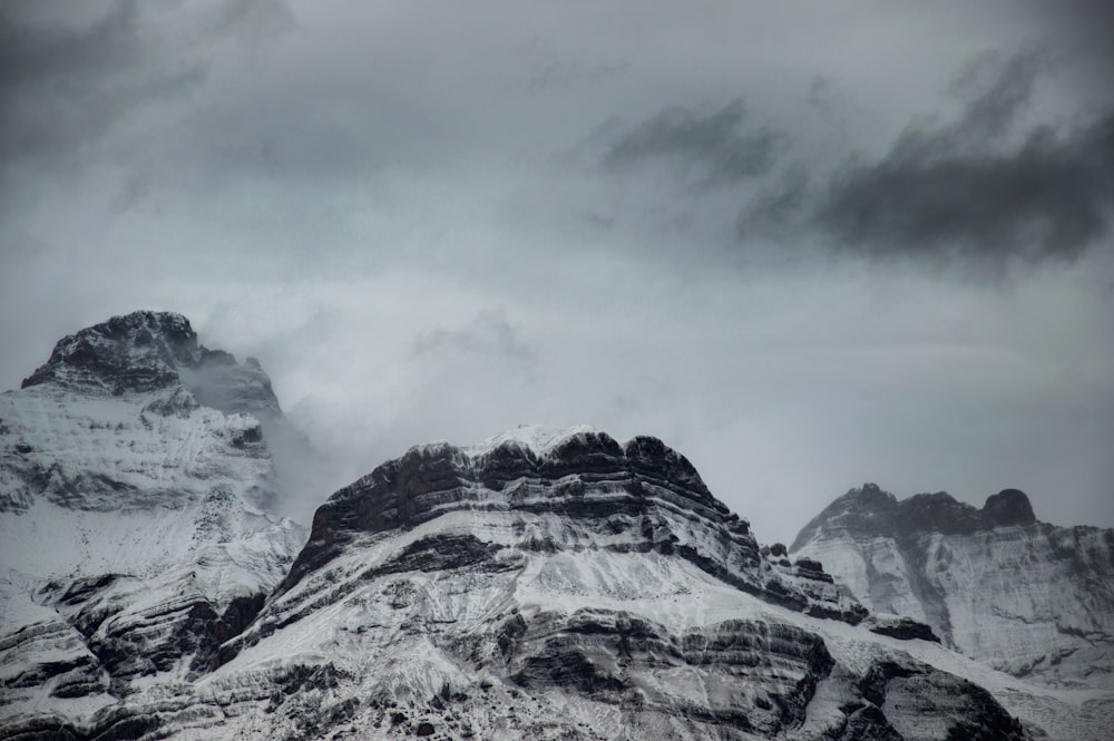 mountain covered by snow