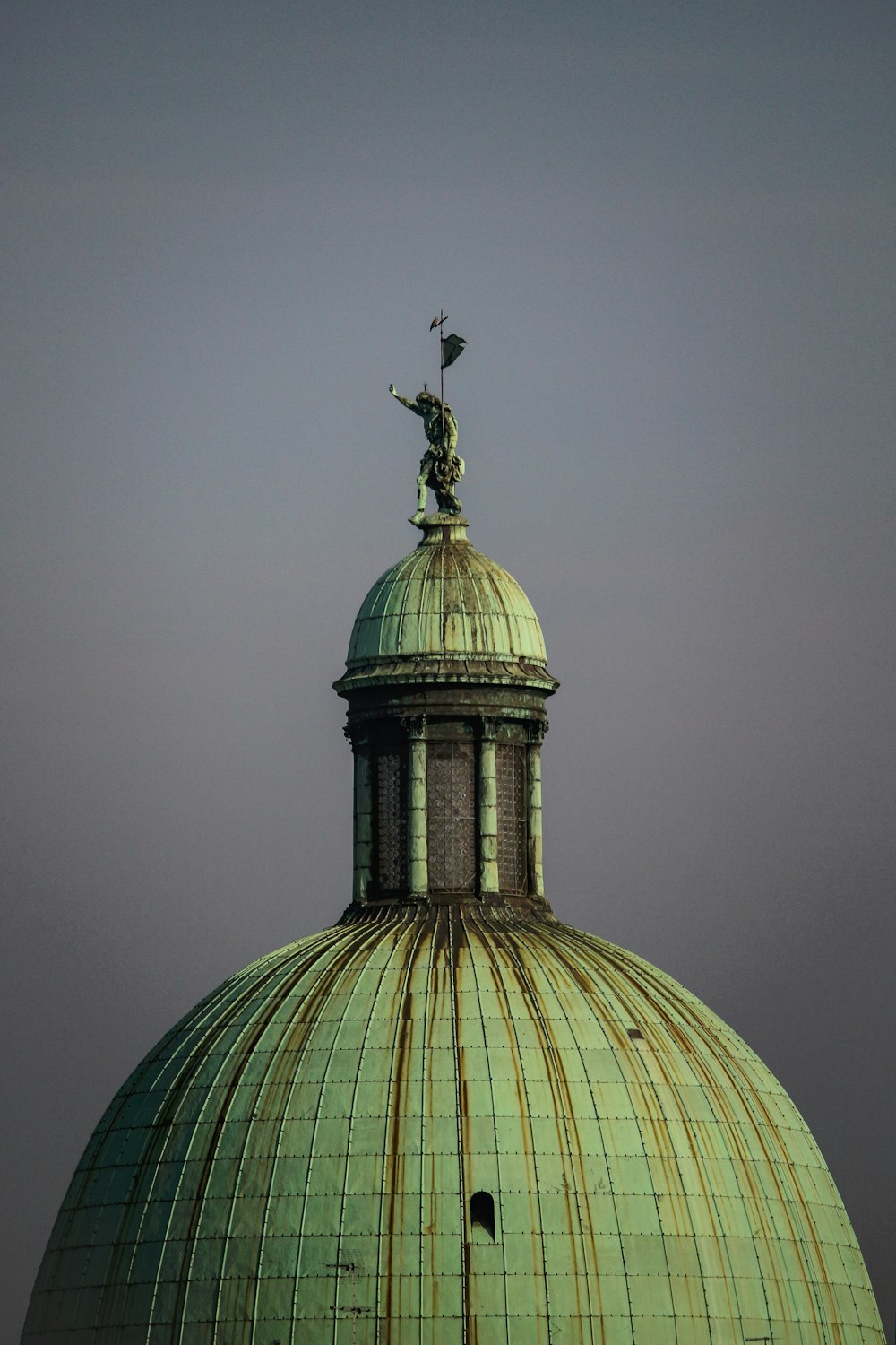 green dome with finial