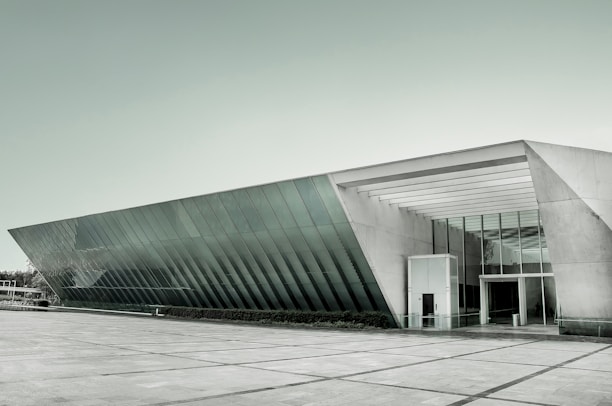 Spacious commercial building with sleek glass facade