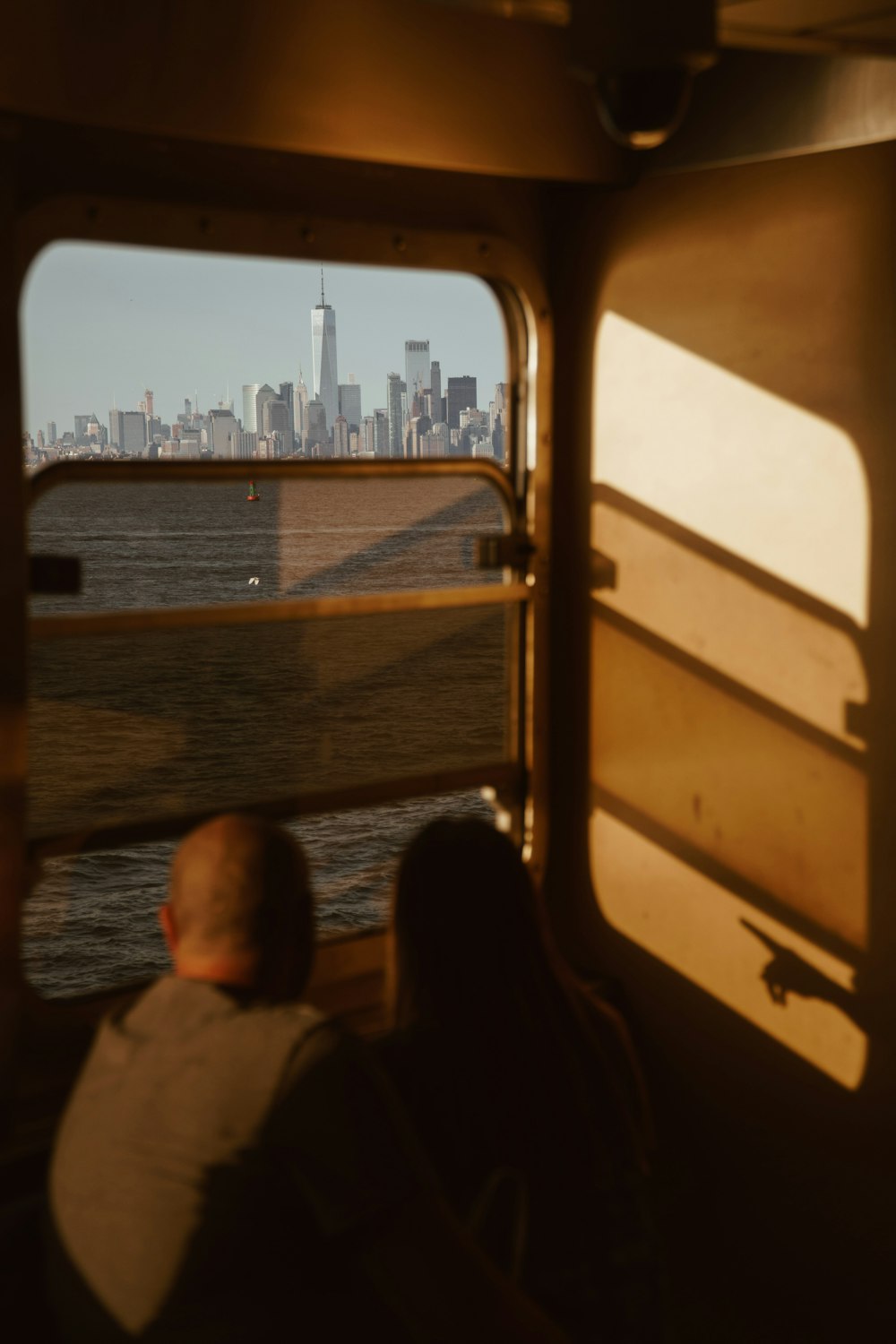 couple sitting inside boat