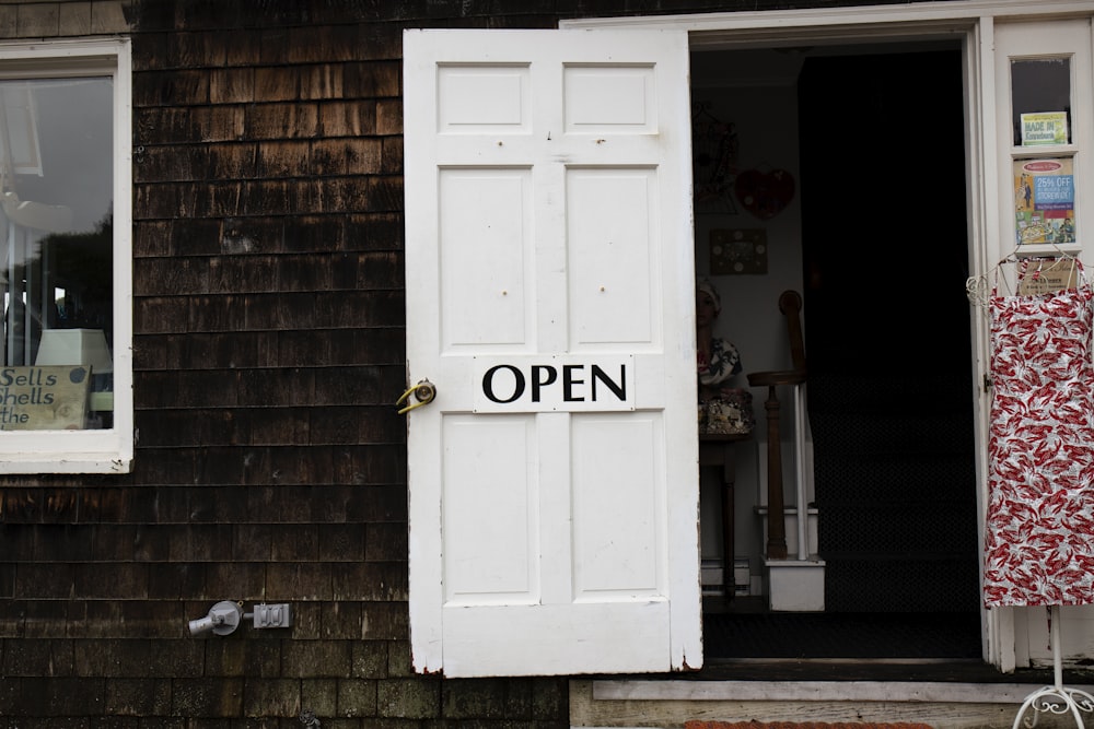 white wooden 6-panel door