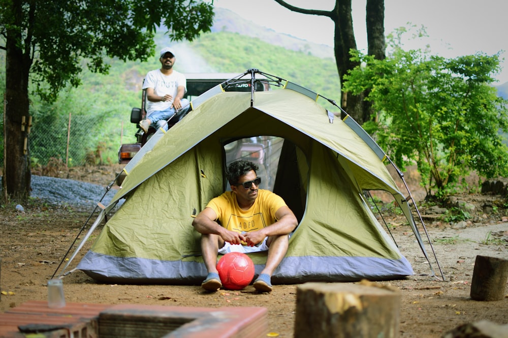 2 men camping