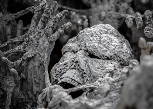 concrete covered skeleton