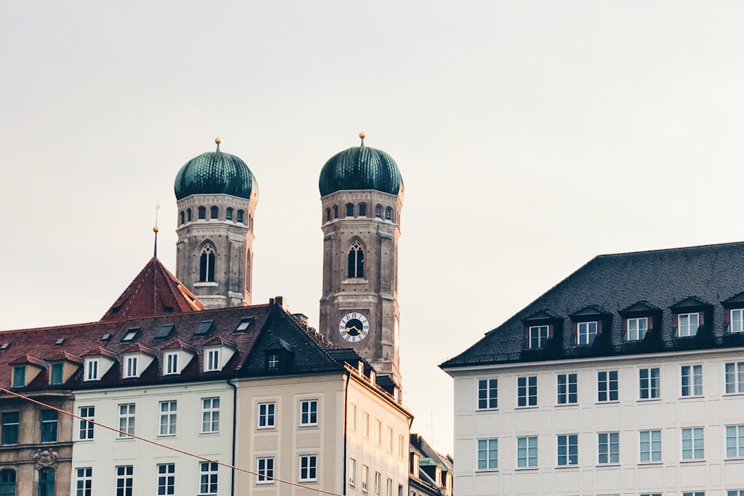 Munich - Frauenkirche twin onion domes over Munich's Altstadt rooftops