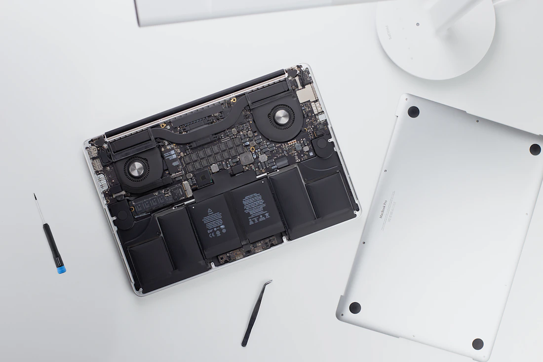 Laptop being prepared for repair