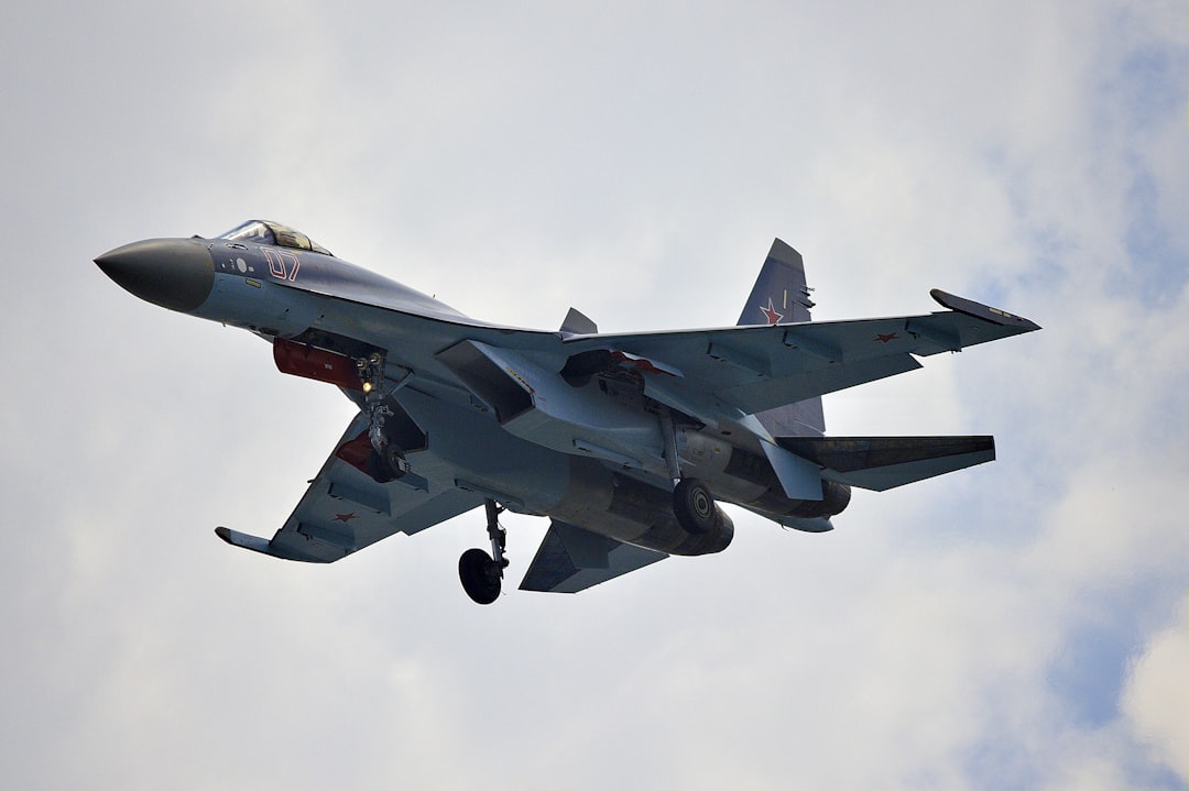 plane under white clouds, Sukhoi Su-35 Flanker