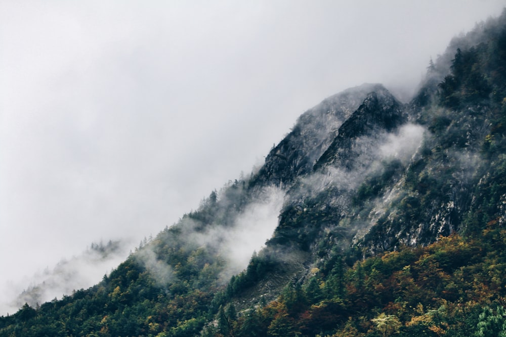 green cloudy mountain