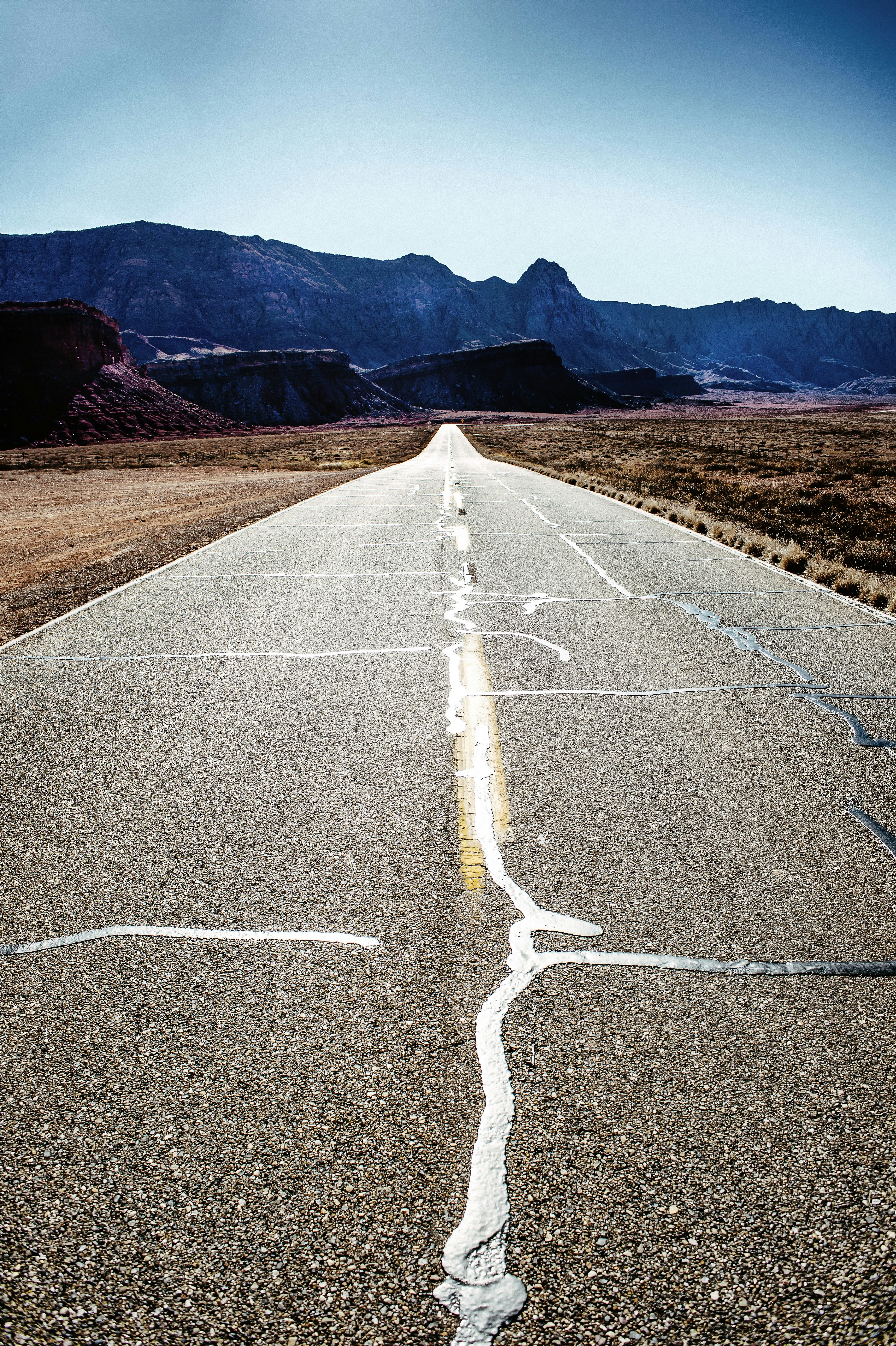 road towards rocks