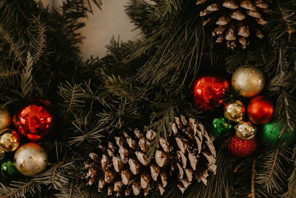 wreath with Christmas baubles